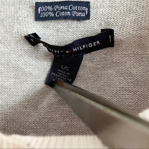 Tommy Hilfiger Two Tone Colorblock Button Front Sweater LARGE - Picture 8 of 8